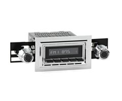 RetroSound Radio voor 68-79 Ford F-Series Pick Up, Chrome met Zwarte Drukknoppen