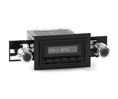 RetroSound Radio voor 72-76 Ford T-Bird - Torino - Ranchero, Zwart met Zwarte Drukknoppen