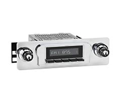 RetroSound Radio voor 60-63 Ford Big-Car (zie info), Chrome met Zwarte Drukknoppen