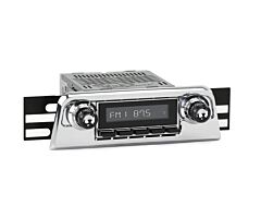 RetroSound Radio voor 61-63 Ford Thunderbird, Chrome met Zwarte Drukknoppen
