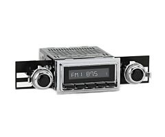RetroSound Radio voor 68-71 Ford Torino - Ranchero, Chrome met Zwarte Drukknoppen