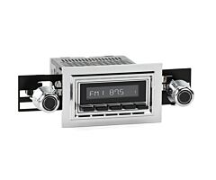 RetroSound Radio voor 68-79 Ford F-Series Pick Up, Chrome met Zwarte Drukknoppen